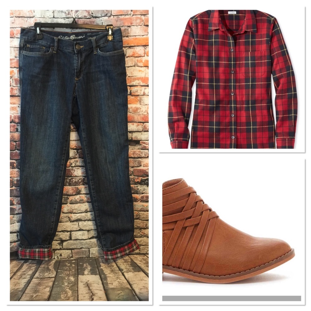 Eddie Bauer Women’s Boyfriend Flannel-Lined Jeans